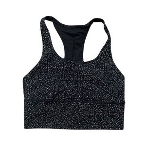 lululemon athletica Black and White Patterned Top sz 4 bra workout gym sports
